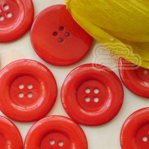Red 4 Holes Plastic Buttons Sewing Cardmaking Scrapbooking 17mm,27mm 