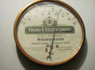   Advertising Thermometer Young & Selden Stationers Baltimore MD  