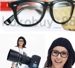 H990 Fashion Cool Clear Lens Frame Wayfarer Glasses BlK  