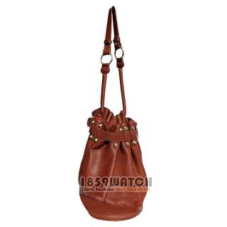 Star style rivets bucket bag womens single shoulder handbag W1  