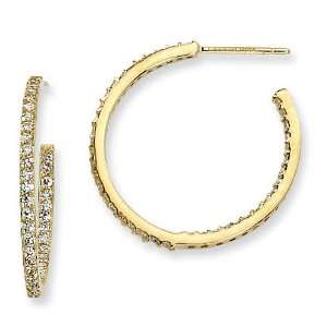   : Sterling Silver Gold Plated CZ Hoop Earrings: Arts, Crafts & Sewing