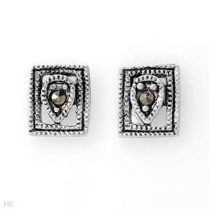 Attractive Earrings With Genuine Marcasites Well Made in 925 Sterling 