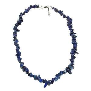   Necklace 45 cm composed of genuine rough lapis lazuli D Gem Jewelry