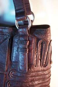 DAVID & SCOTTI Brown Leather Shoulder Handbag/Tote  