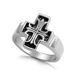   Stainless Steel Antique Cross Ring For Men (Size 8 to 13) Jewelry