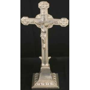    Vintage French Art Deco Metal Standing Crucifix: Everything Else