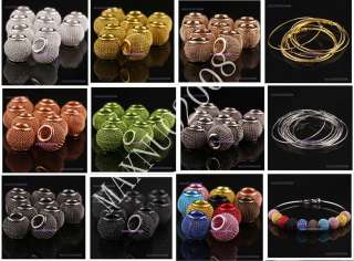 80MM Circle Hoop Earrings 12MM European Mesh Beads Craft Findings 