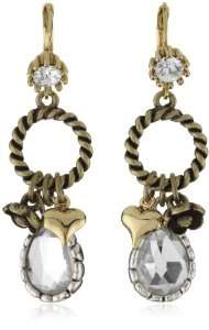 Betsey Johnson Betsey Basics Crystal Drop Earrings: Jewelry:  