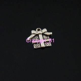 A4005/ 45Pcs Tibetan silver Gift box Bow charm pendant  