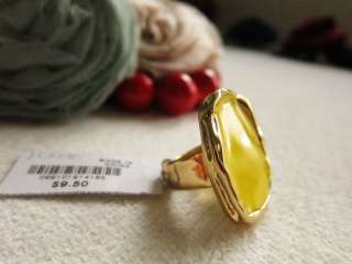 Crew Yellow Glazed Gold Ring Size 7  