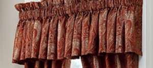 CROSCILL SCARLET RED & GOLD PAISLEY TAILORED VALANCE  