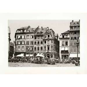  1899 Photogravure Mayence Germany Marketplace Bazaar 