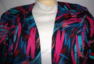 Juniors Cristina Pink Black Turquoise Jacket Blazer Size Small  