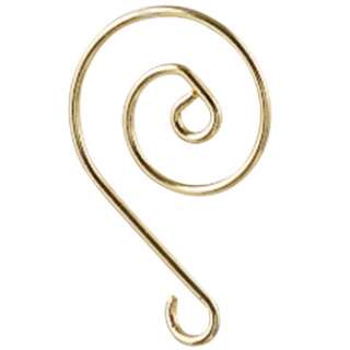 10 Premium Gold Swirl Scroll Christmas Ornament Hooks  