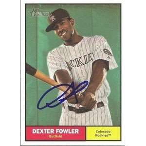  Dexter Fowler Signed Rockies 2010 Topps Heritage Card 