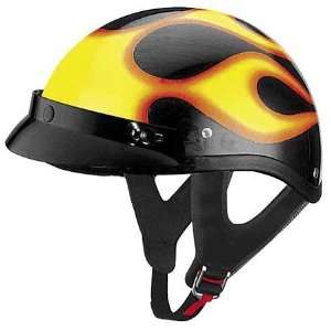  Cyber U 69 Flames Half Helmet X Small  Black Automotive