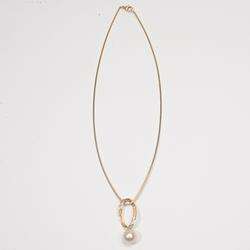 Designer Mikimoto Akoya Pearl Sapphire 18k Gold Pendant Necklace New 