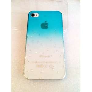   Dripping Hard Case Cover For iPhone 4S 4 (Azure Blue) 