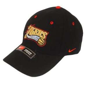   76ERS BLACK OFFICIAL HAT CAP OSFA:  Sports & Outdoors