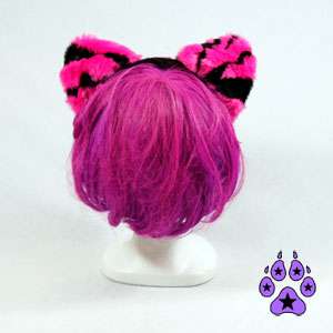 Cosplay CAT TIGER cYbEr Goth Kitty Anime Hat EARS Neko furry HEADBAND 