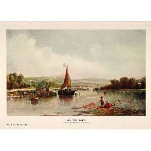  1908 Print Boat River Dart Devon England A. H. Vicars 