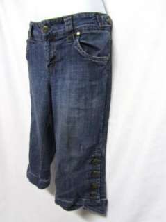 HYDRAULIC Blue Capri Cropped Button Denim Jeans 13 14  