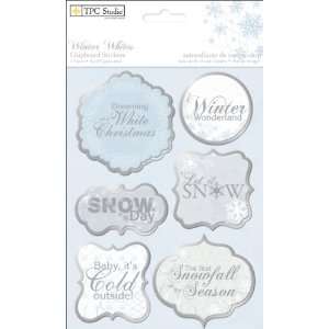  Winter Whites Chipboard Stickers Phrases 