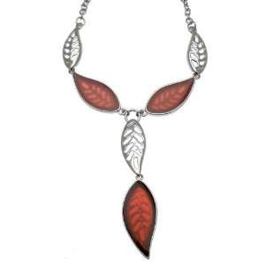  Acosta Jewellery   Contemporary Red Leaf Necklace Jewelry