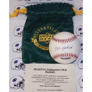 David Price Signed Ball     Official Rawlings League   UDA  