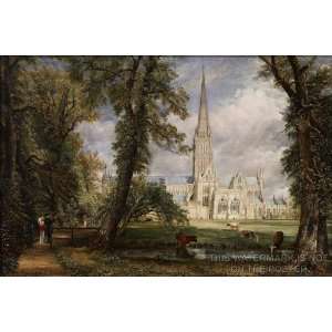 Salisbury Cathedral From the Bishops Garden, by John Constable, c1826 