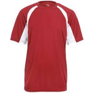   Badger Performance Colorblock Hook Tee RED/WHITE AM: Sports & Outdoors