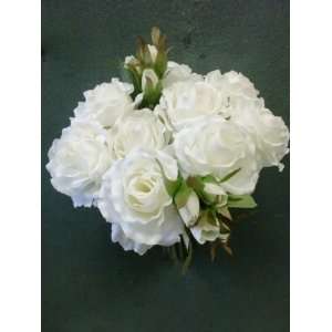  Tanday #11514 Cream Luxury Bridal Rose Wedding Bouquet w/9 