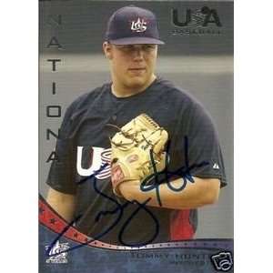  Tommy Hunter Signed 2007 UD Team USA Card Texas Rangers 