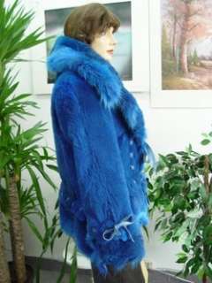NEW ROYAL BLUE COYOTE FUR JACKET FOR WOMEN SZ ALL  