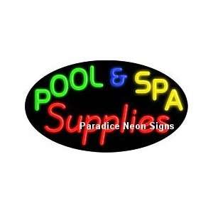 Flashing Pool & Spa Supplies Neon Sign (Oval):  Sports 