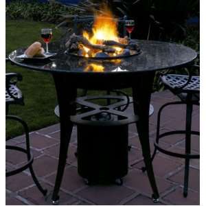   Fire Pit Table Set with Campfyre Logs and Wood Chips   Liquid Patio
