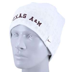   Texas A&M Aggies White Ladies Striped Beanie Cap: Sports & Outdoors