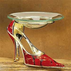    High Heel Shoe Design Glass Oil Burner Red: Home Improvement