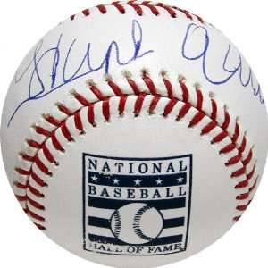   Hank Aaron Autographed Hall of Fame Logo Baseball: Sports & Outdoors