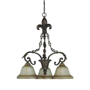 Devereaux Collection 3 Light 29 Burleson Bronze Down Chandelier with 