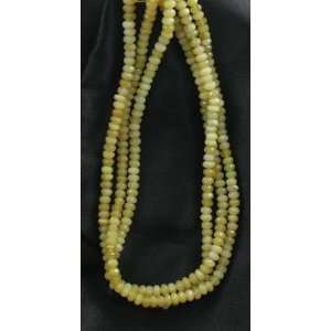   YELLOW FACETED AFRICAN OPAL BEADS RONDELLE 6mm~ 