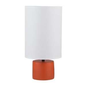 Devo Round Table Lamp Base: Olive, Shade: White Linen 