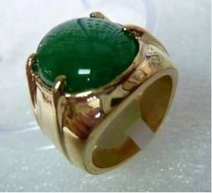 Tibet green jade Mens ring size 9 11 Ringe  
