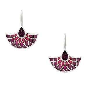  ISADY Paris Womens Earrings Rodine Sterling Silver Red 