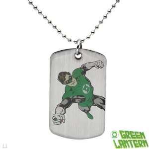 Genuine Green Lantern (TM) Necklace. Green Lantern Stainless Steel Men 