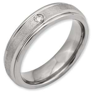   Grooved Edges 6mm Diamond Satin and Polished Band ring Jewelry