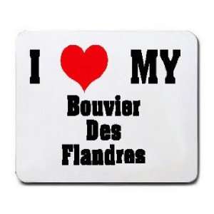  I Love/Heart Bouvier Des Flandres Mousepad Office 