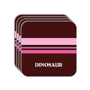 Personal Name Gift   DINOSAUR Set of 4 Mini Mousepad Coasters (pink 