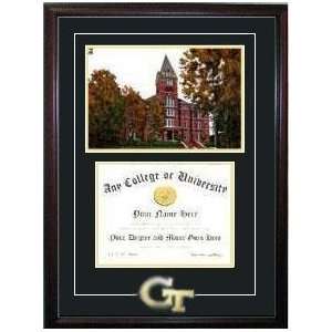 Georgia Institute of Technology Graduate Framed Lithograph w/Diploma 
