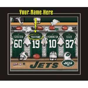 New York Jets Customized Locker Room 12x15 Matted Photograph:  